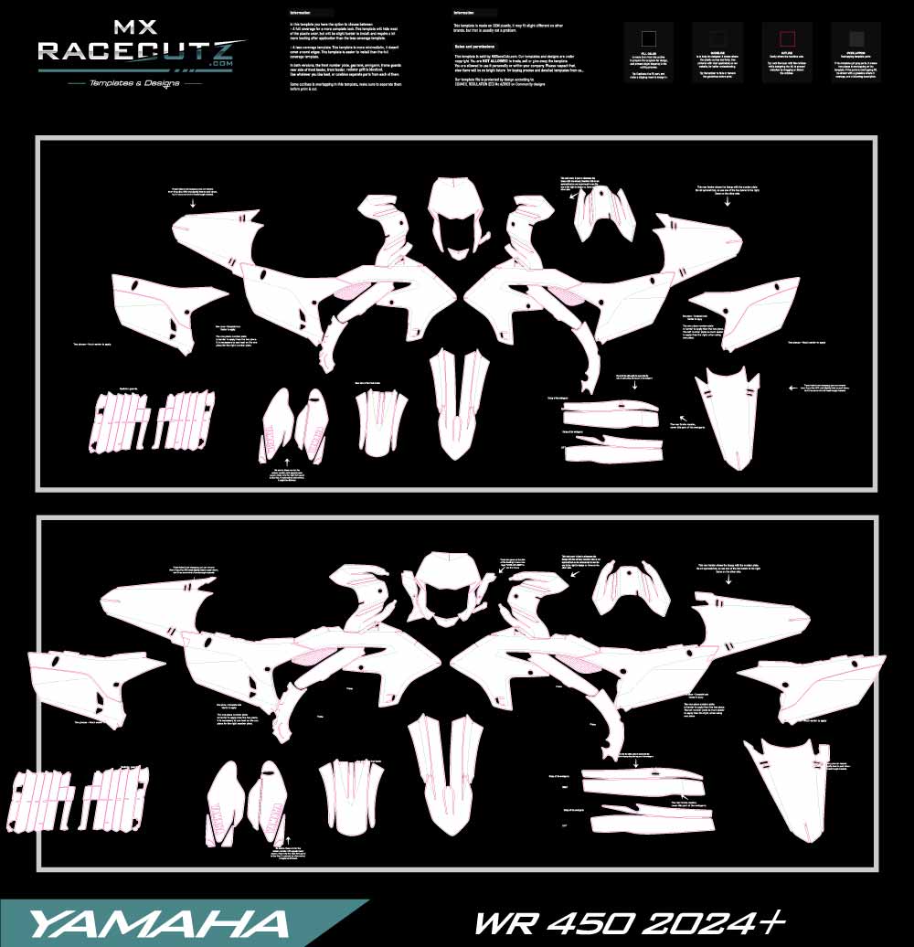YAMAHA WR 250F 2025 & WR450F 2024-2025 TEMPLATE