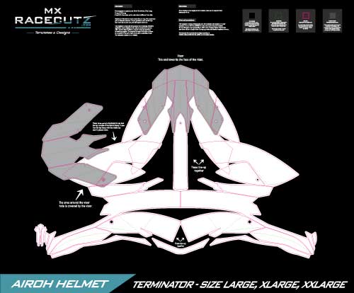 AIROH TERMINATOR - SIZE LARGE & XLARGE & XXLARGE TEMPLATE