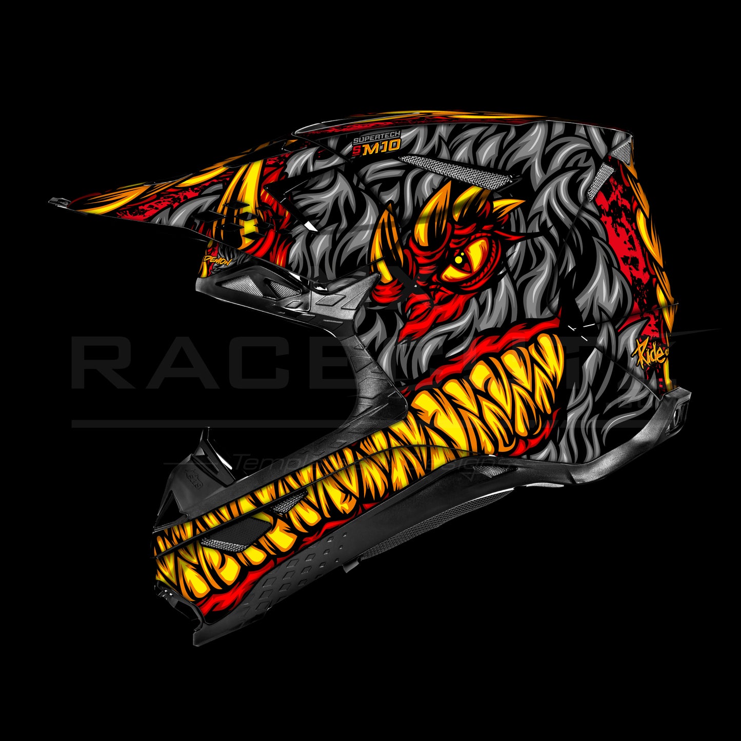 ALPINESTARS SM8+10 - DEMON FUR RED DESIGN - SIZE MEDIUM