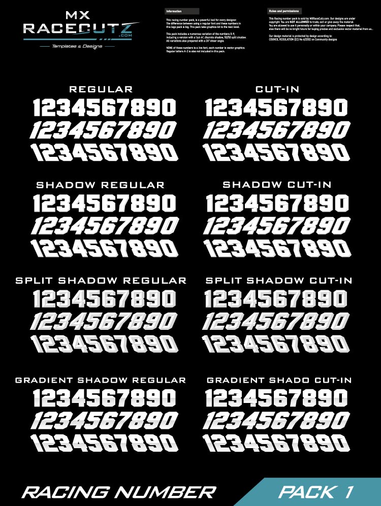 RACING NUMBER PACK 1