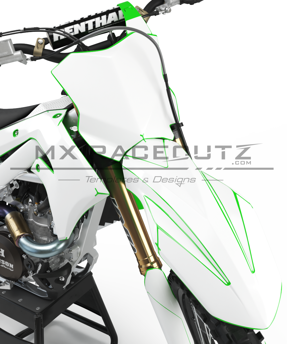 FULL KIT PLÁSTICO UFO KAWASAKI KXF 450 09/11 RÉPLICA 10-11